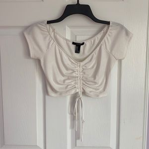 White forever 21 crop top, size M